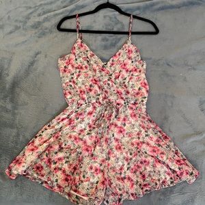 Francesca’s Collection pink floral romper